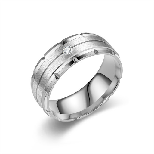 Title 4, Titanium Steel Diamond-studded Ring. Experience...