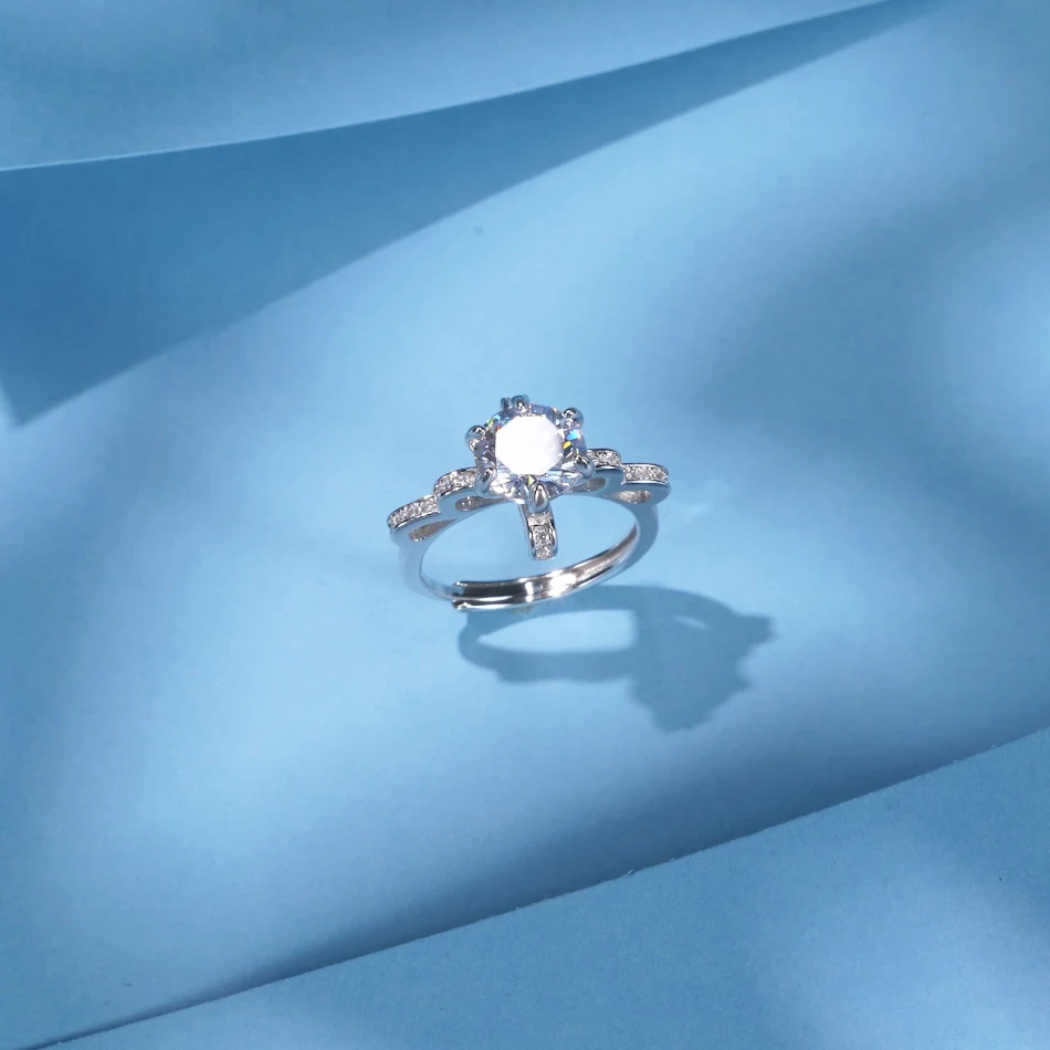 Anillo de corona de guirnalda de plata de ley S925 para mujer, lujo ligero, elegancia atemporal, joya ideal para regalo y uso diario