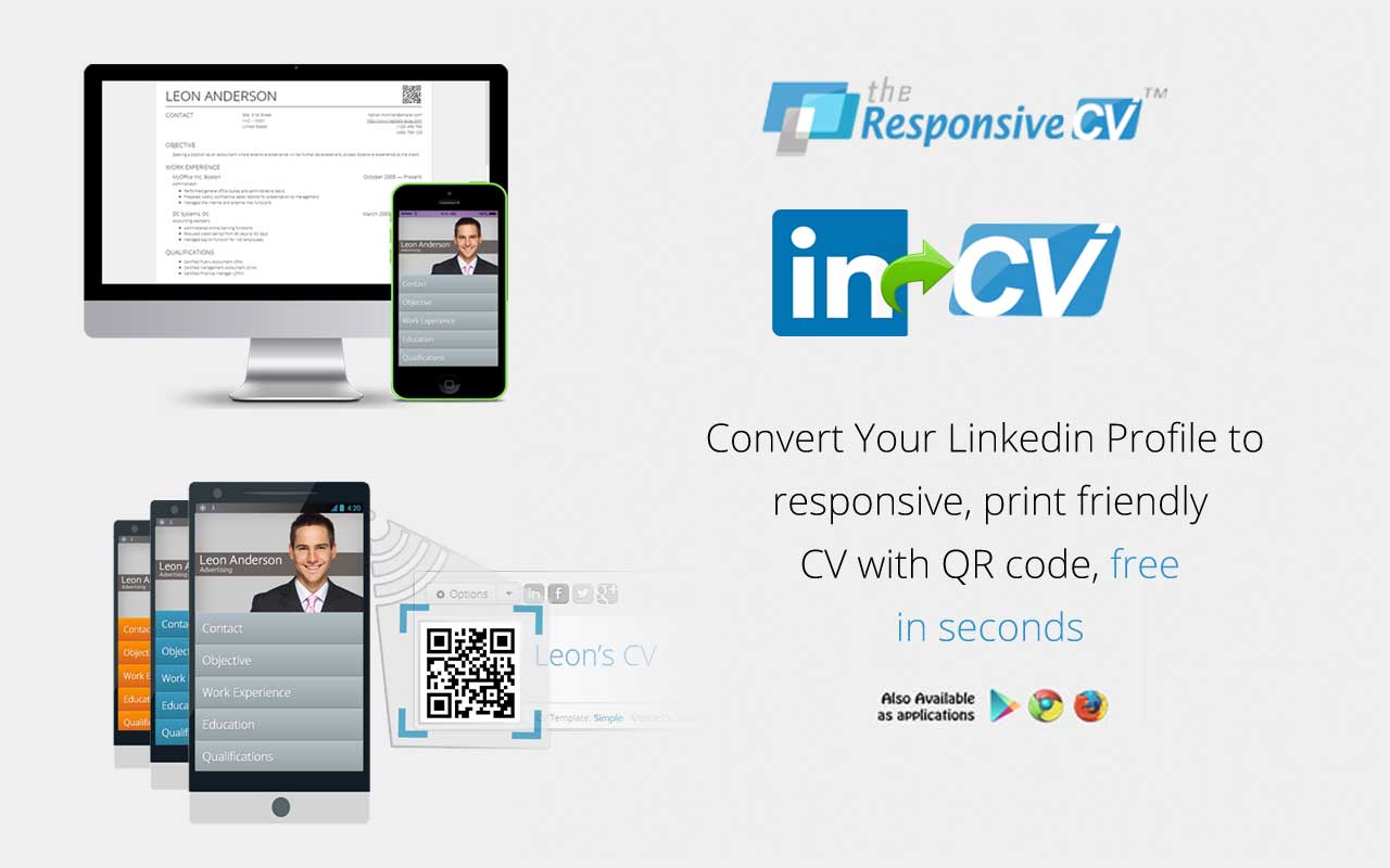 Responsive CV: Resume Maker from LinkedIn Preview image 3