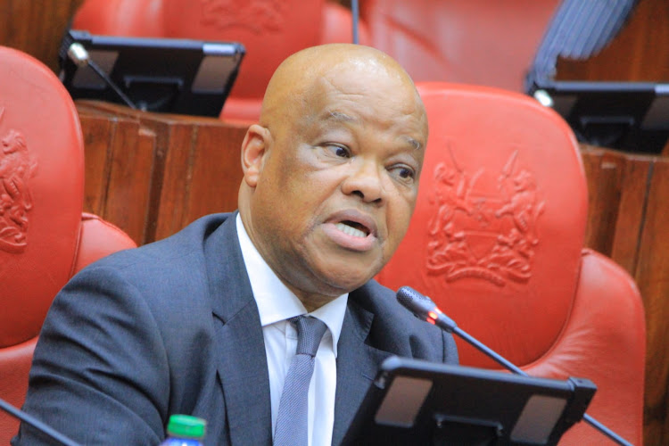 Career banker John Ngumi when he appeared before a joint sitting of the Departmental Committee on Finance and National Planning and the Departmental Committee on Communication Information and Innovation on 19/04/2023