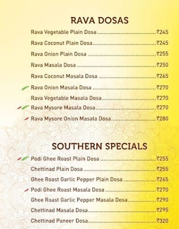 Sagar Ratna menu 