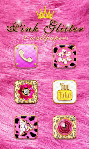 Pink Glitter GO Launcher Theme