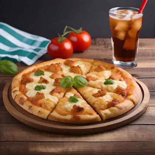 Chicken Cheese Pizza + Pepsi