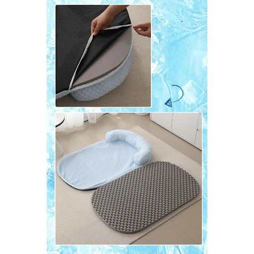Removeable Dog Cat Ice Silk Cooling Mat Self Cooling Fabric Pet Summer Foam Sleeping bed Washable Cooling Sofa for Dogs 