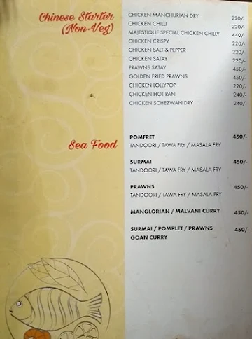 Hotel Majestique menu 