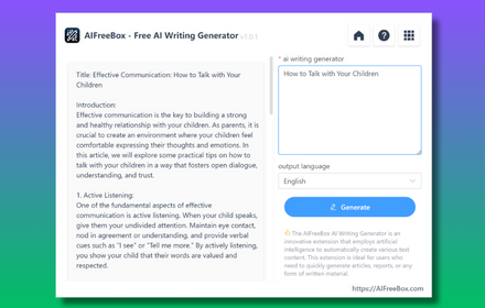 Free Best AI Writing Generator - AIFreeBox small promo image