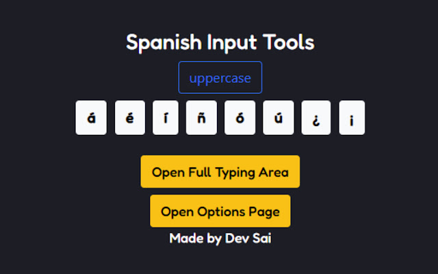 Spanish Input Tools chrome extension