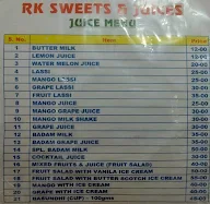 RK Sweets & Juices menu 1