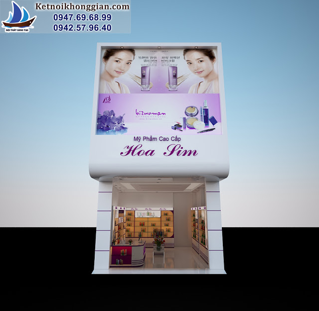 thiết kế shop mỹ phẩm diện tích nhỏ