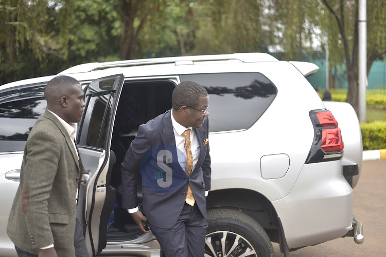 Minority leader Opiyo Wandayi arrives at the Bomas of Kenya for the Bi-partisans talks on September 18, 2023.