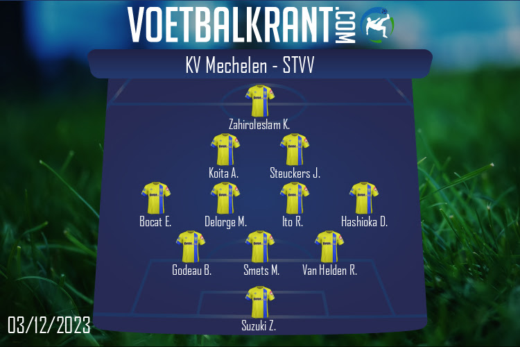 Opstelling STVV | KV Mechelen - STVV (03/12/2023)