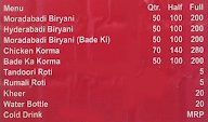 Shoaib Muradabadi Chicken Biryani Corner menu 1