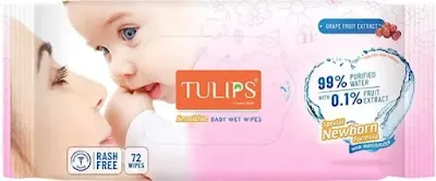 Tulips Baby Wet Wipes - 72 pcs