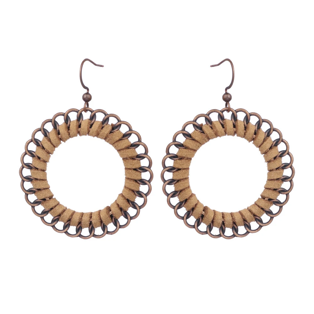 Title 24, Handgeweven bruine boho oorbellen, Europese en ...