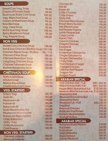 Sri Magesh Chettinad Restaurant menu 