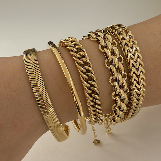 Title 9, Stainless Steel Bracelet Electroplated Simple S...