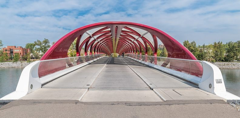View of the Peace Bridge by Santiago Calatrava 