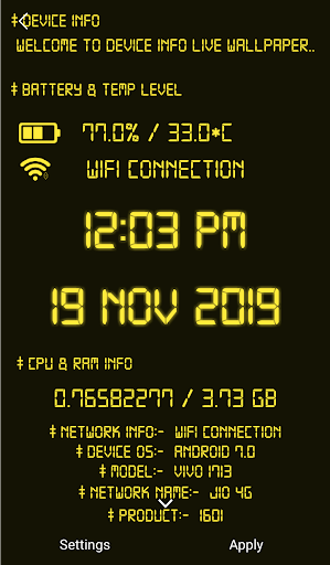 My Device Info Live Wallpaper
