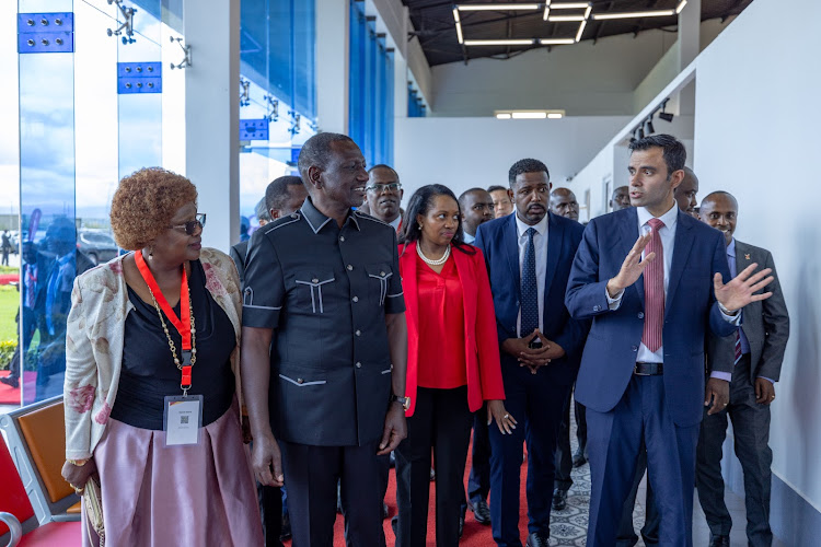 President William Ruto opens the Jumbo Africa Auto Auction in Naivasha, Nakuru County, on April 24, 2024.