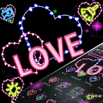 Cover Image of Herunterladen Neon Light Love Hearts Theme 1.1.2 APK