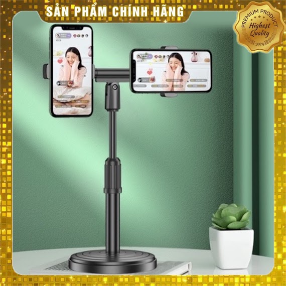 Giá Đỡ Kẹp Điện Thoại Livestream, Giá Đỡ 2 Điện Thoại Livestream Để Bàn, Cây Live Stream Chuyên Nghiệp Giá Rẻ