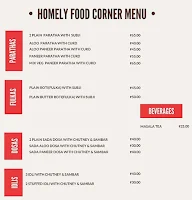Homely Food Corner menu 1