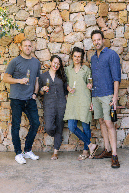 Chef Alex and Eloise Windebank, of Farro, and Gabriëlskloof Cellarmaster Peter-Allen and Nicolene Finlayson.