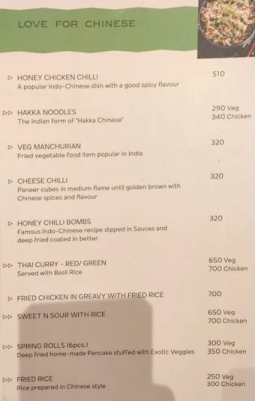 Binny's Kitchen menu 