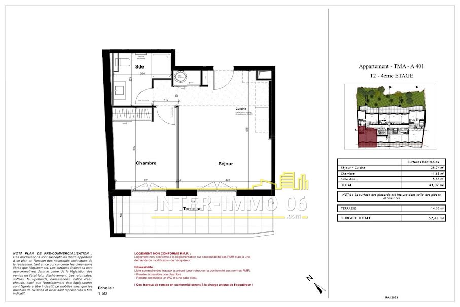 Vente appartement 2 pièces 43.07 m² à Roquebrune-Cap-Martin (06190), 337 000 €