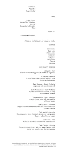 Le Bar - Sofitel menu 4