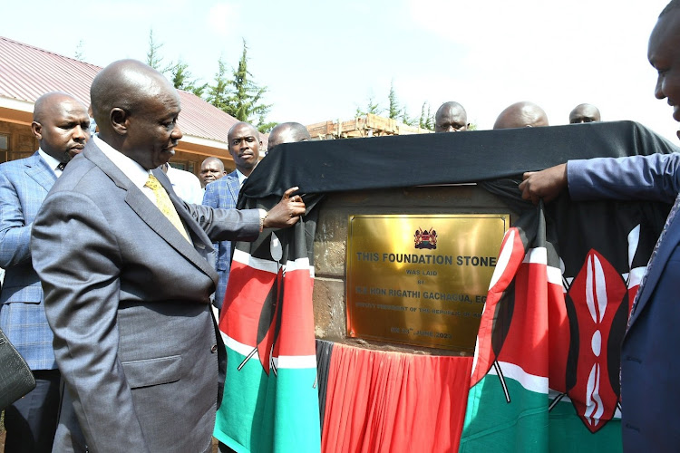 Deputy President Rigathi Gachagua commissioning a project in Keiyo North Constituency, Elgeyo Marakwet County on June 23,2023.