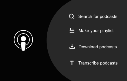 Podcasts - A player, downloader, transcriber small promo image