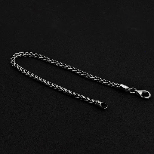 Title 8, Sterling silver distressed personality simple h...