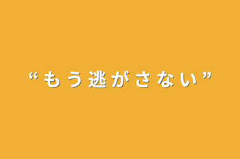 “  も う 逃 が さ な い  ”