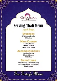 Ghoomar Traditional Thali Restaurant menu 1