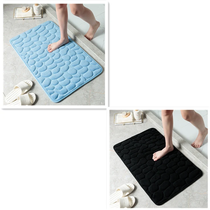 Tappeto da bagno in pietra Pebble, antiscivolo, per wc e porta, morbido e assorbente, ideale per il pavimento, crea un ambiente naturale e rilassante.