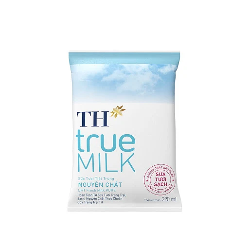 Thùng 48 bịch Sữa tươi tiệt trùng nguyên chất TH True Milk 220ml