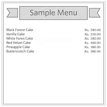 Cake Wala menu 