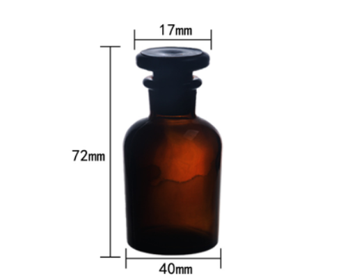 Title 9, Transparent brown glass narrow neck bottle for ...