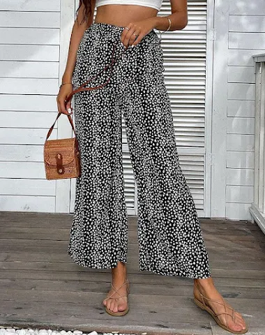 Pantalones Capri Anchos de Mujer co - 2