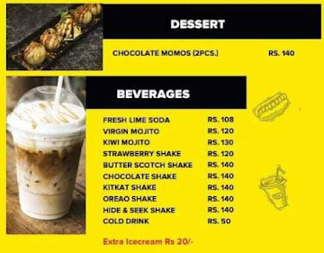 The Dessert Zone menu 