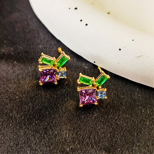 Title 1, Womens Fashion Electroplated Square Stud Earri...