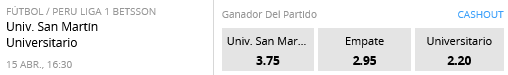 San martin vs universitario apuestas