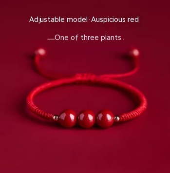 Title 14, Red Hand Rope Bracelet with Vermilion Sand, Dra...