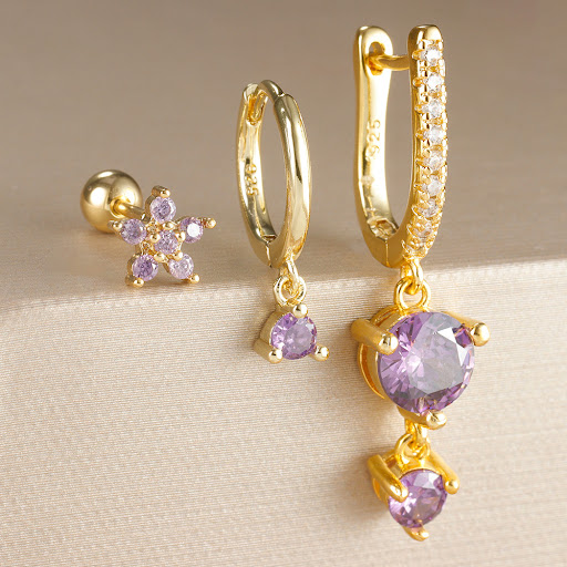 Title 4, Trendy Geometric Zircon Earrings for Women, fea...