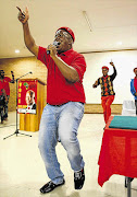 CAPPING IT ALL: Economic Freedom Fighters leader Julius Malema leads the dance at a mini rally in Mokopane in Limpopo last month