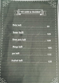 Ks Lassi & Falooda menu 1