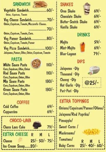 Warm Bite Pizza menu 