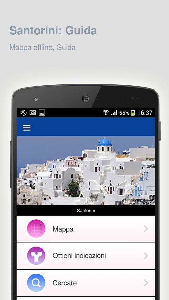 Android application Santorini: Travel guide screenshort