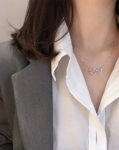 Double ring interlocking pendant - 0